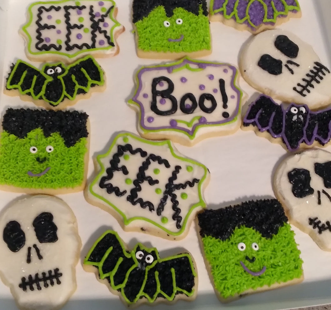 Decorated Cookies - Frankenstein Halloween Set