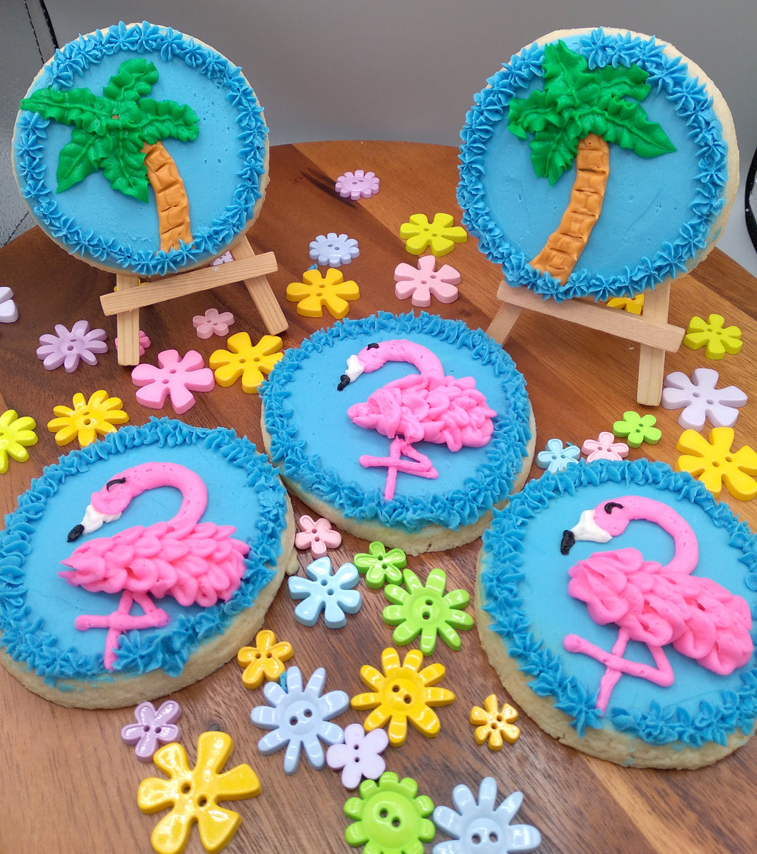 Decorated Cookies - Flamingo