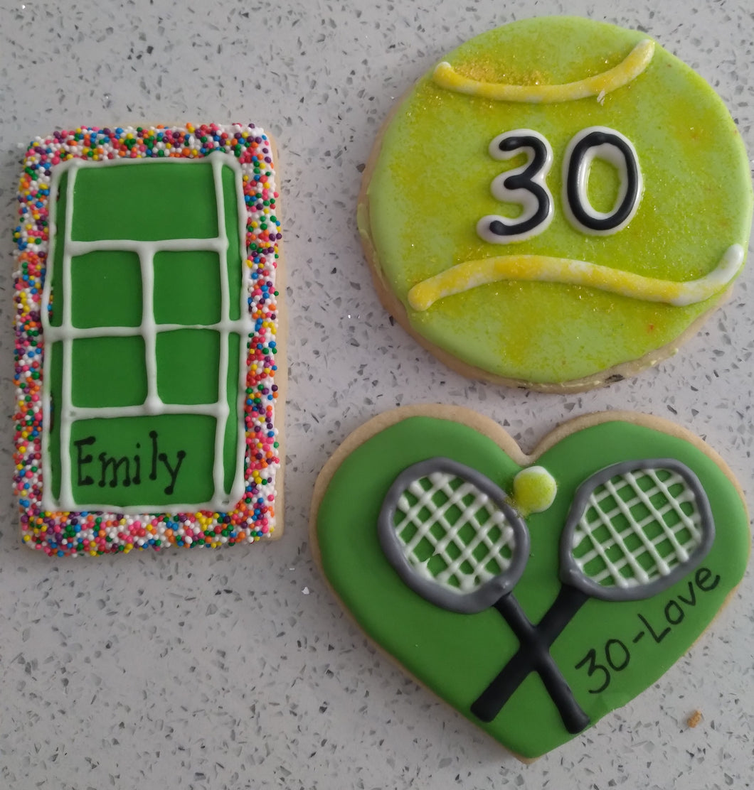 Decorated Cookies - Tennis Set