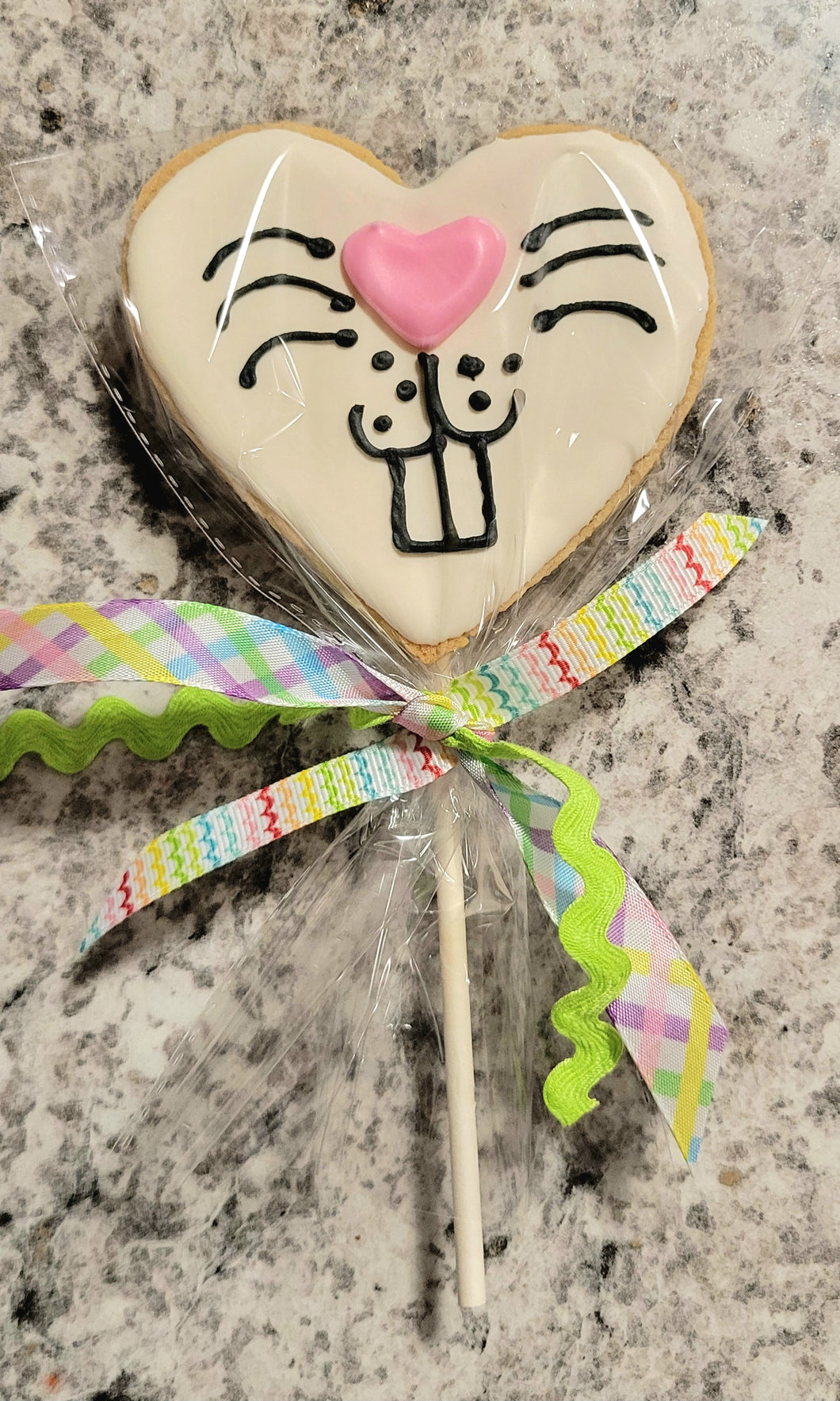 Bunny Face Cookie Pop - Decorated Cookies