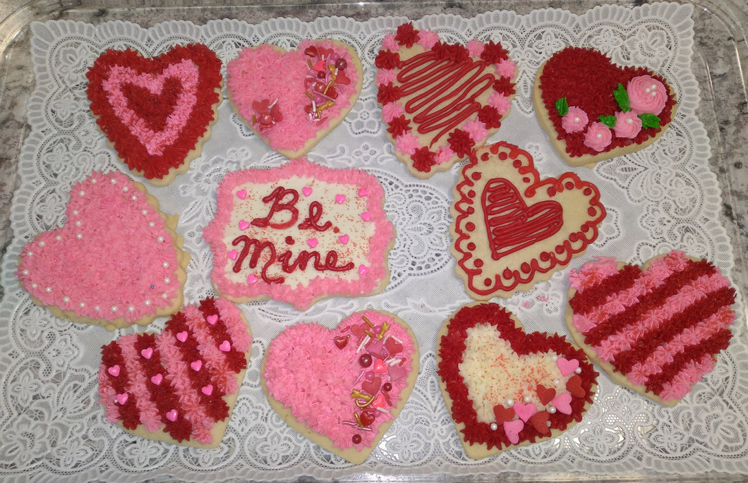 Valentine Decorated Sugar Cookies - Buttercream