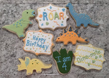 Load image into Gallery viewer, Decorated Cookies - Dinosaur Celebration Cookies
