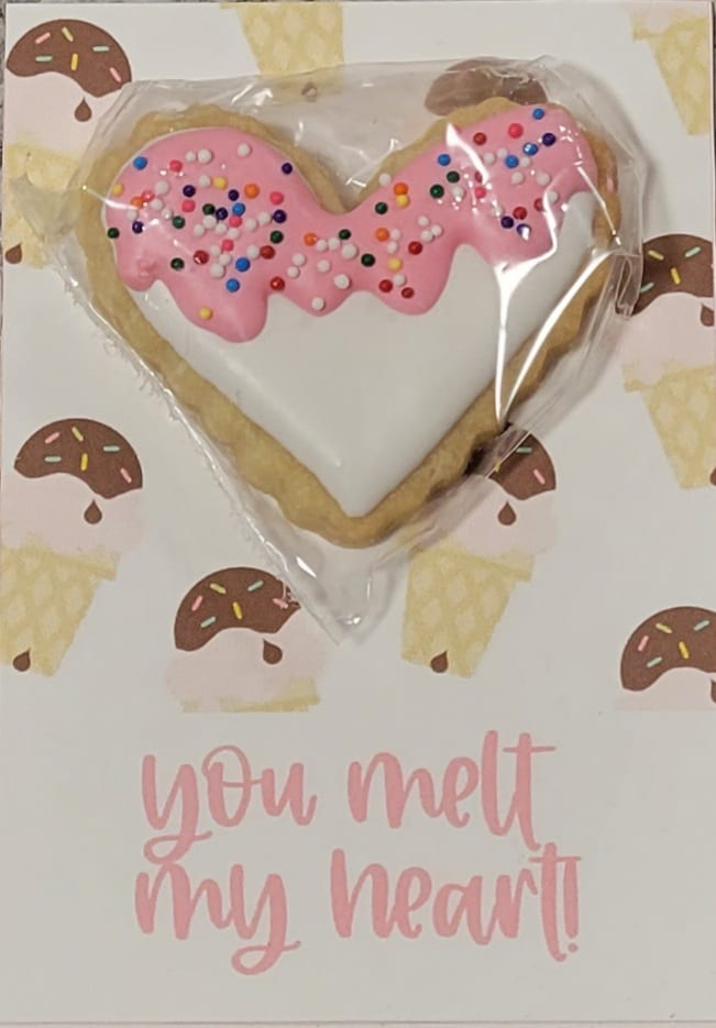 Valentine Cookie Cards - Ice Cream Heart