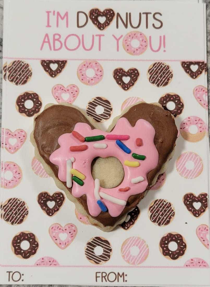 Valentine Cookie Cards - Donuts