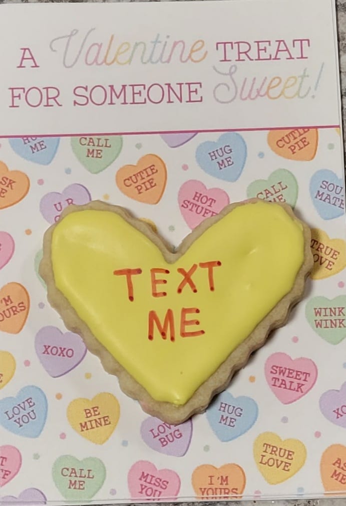 Valentine Cookie Cards - Conversation Heart