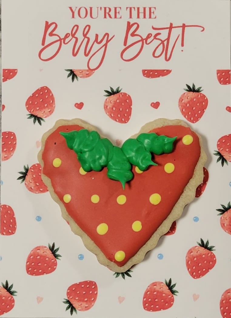 Valentine Cookie Cards - Strawberry