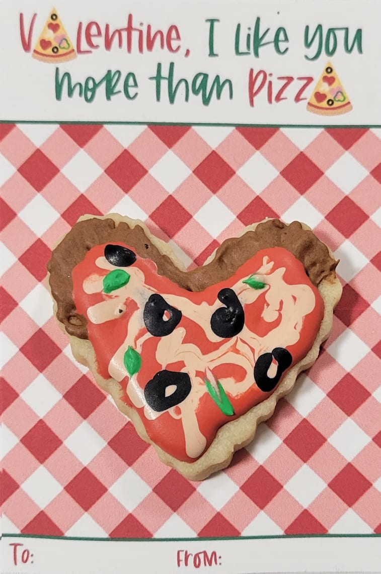 Valentine Cookie Cards - Pizza