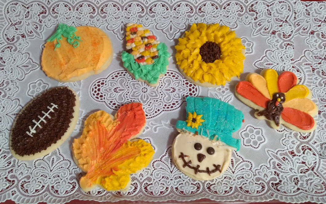 Decorated Cookies - Fall Variety - Buttercream